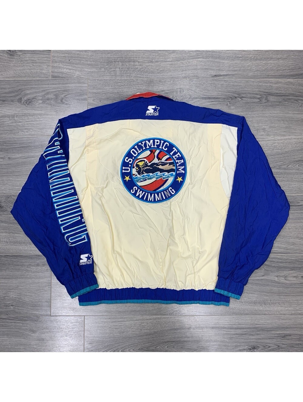 Vintage 90S Starter Atlanta Olympics Games Swimming Team Jacket Large Rare Men’s